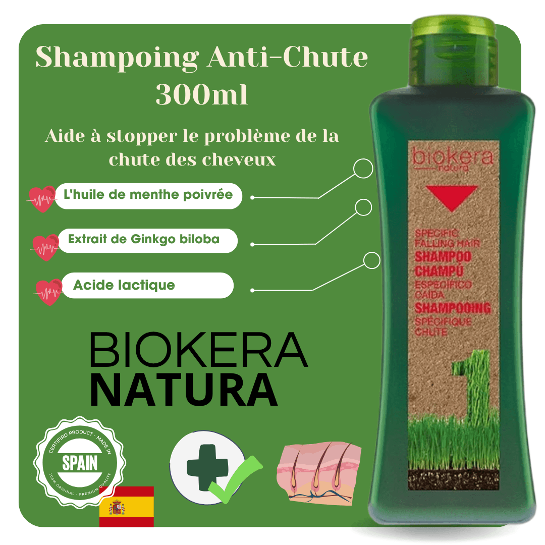 Biokera Shampoing Anti-Chute 300ml – Shampoing Réparateur | Freine la Chute, Renforce Racines & Stimule la Repousse Biokera Shampoing Anti-Chute 300ml – Shampoing Réparateur | Freine la Chute, Renforce Racines & Stimule la Repousse - Produit beauté Maroc | Shine Cosmetics
