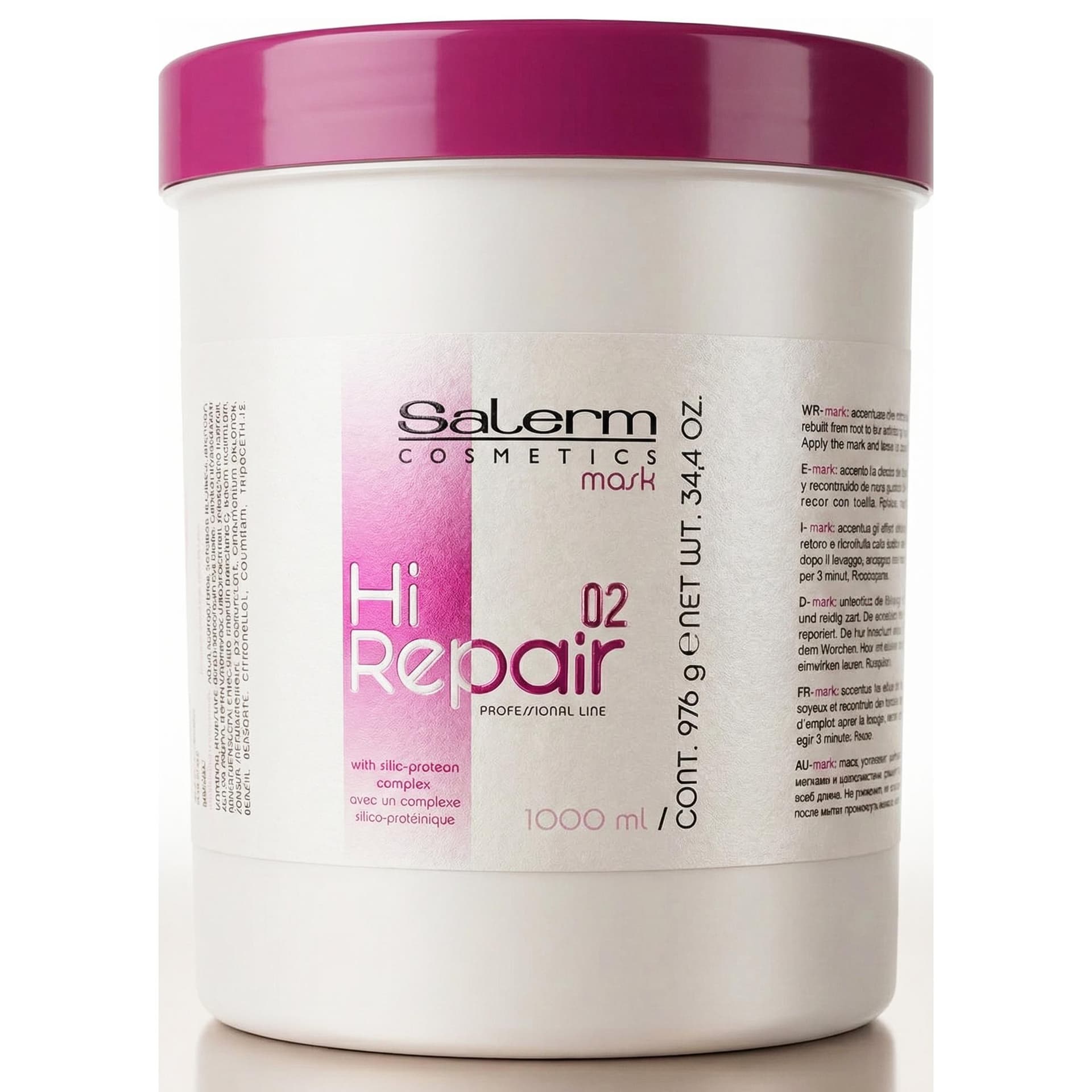 Hi Repair Masque Cheveux 1kg, Répare intensément les cheveux abîmés, secs ou cassants