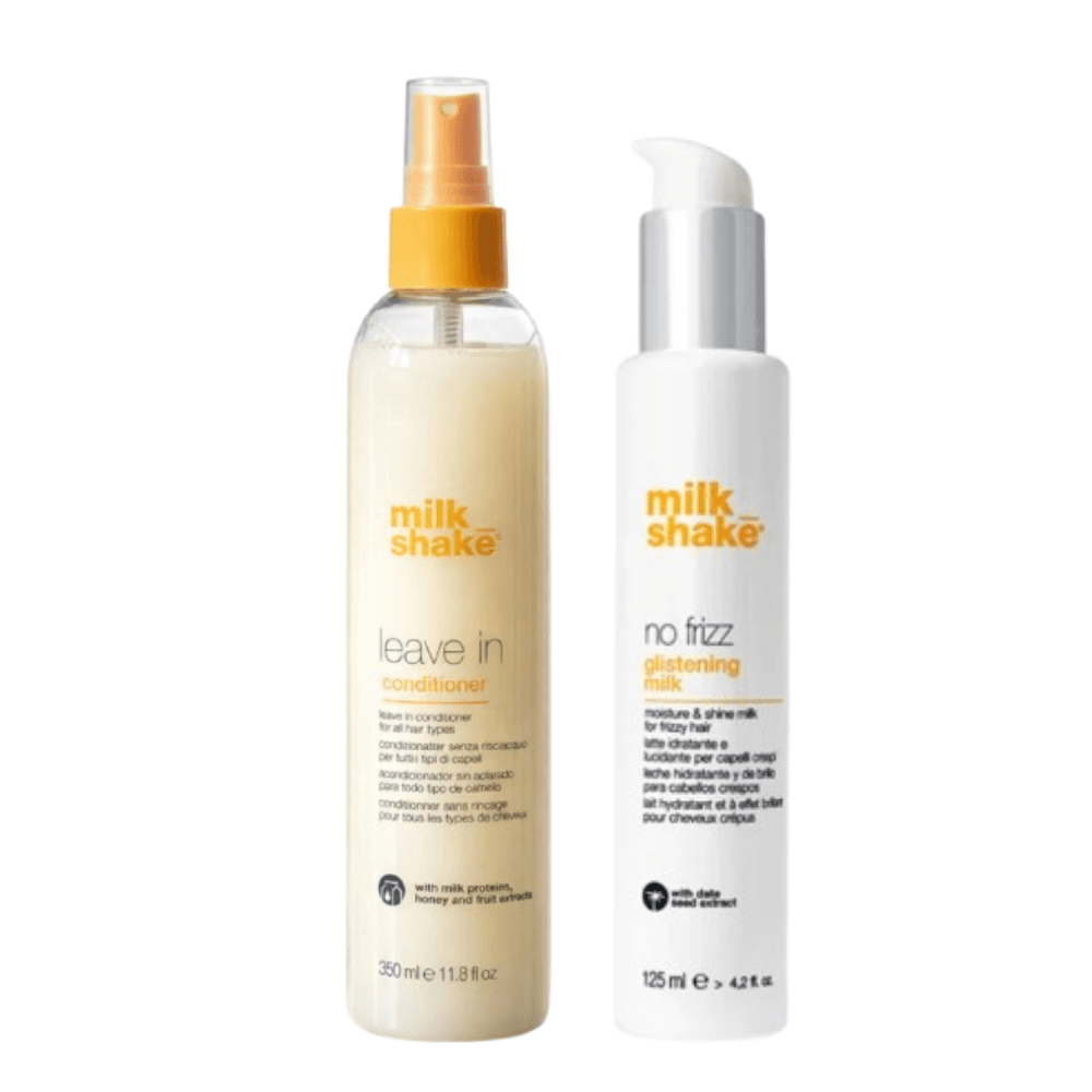 Milk Shake Routine Cheveux Hydratation, Anti-Frizz et Brillance, Spray conditioner + Glistening milk No Frizz — Cheveux